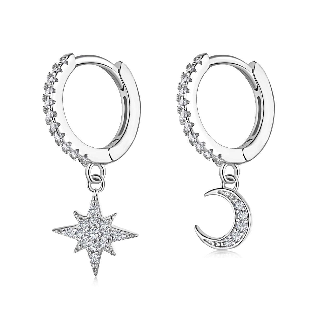 [Kincade Jewelrys] Boucles d'oreilles asymétriques étoile et lune