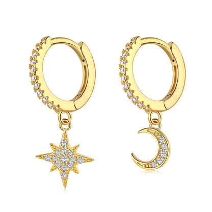 [Kincade Jewelrys] Boucles d'oreilles asymétriques étoile et lune