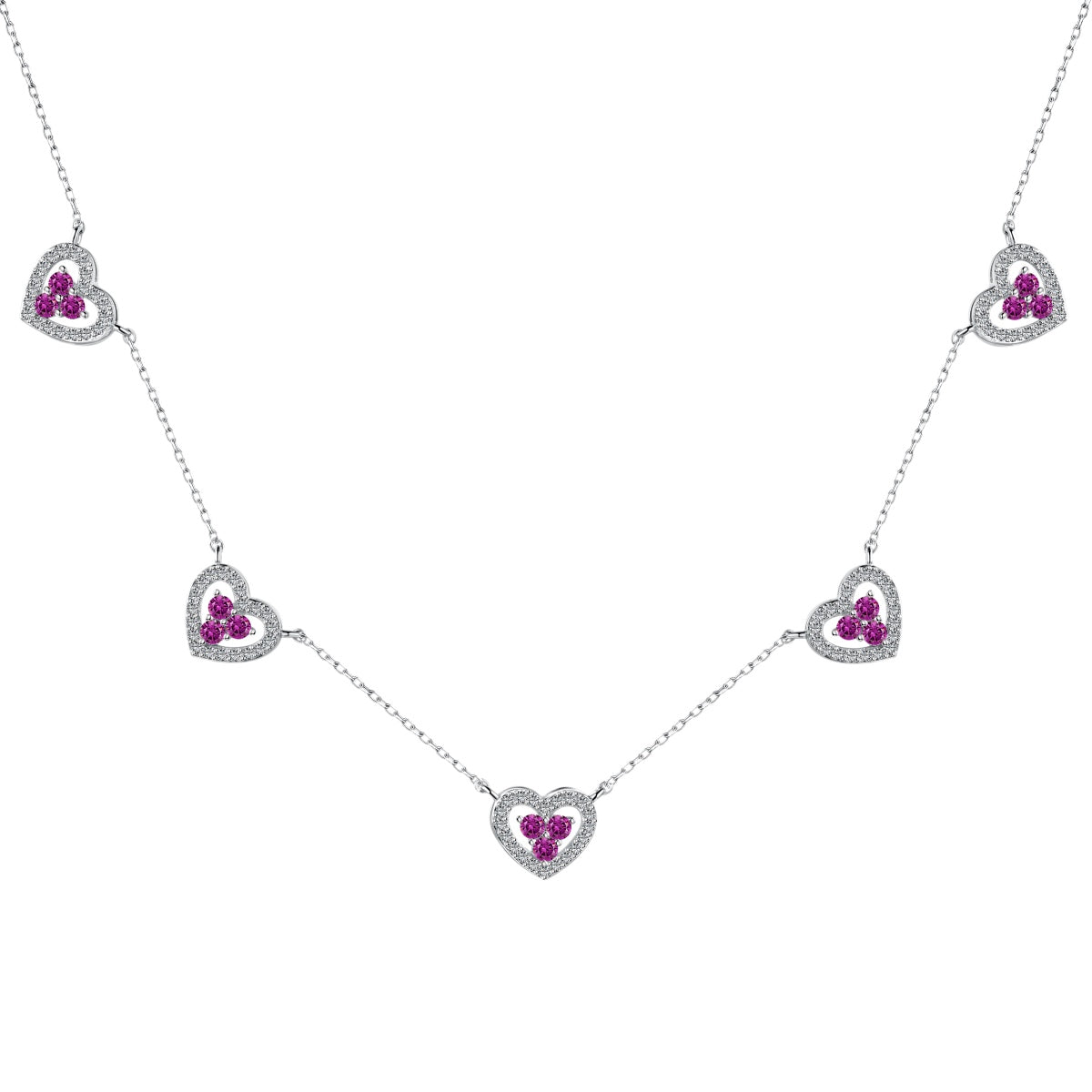 [Kincade Jewelrys] Collier scintillant à cinq cœurs