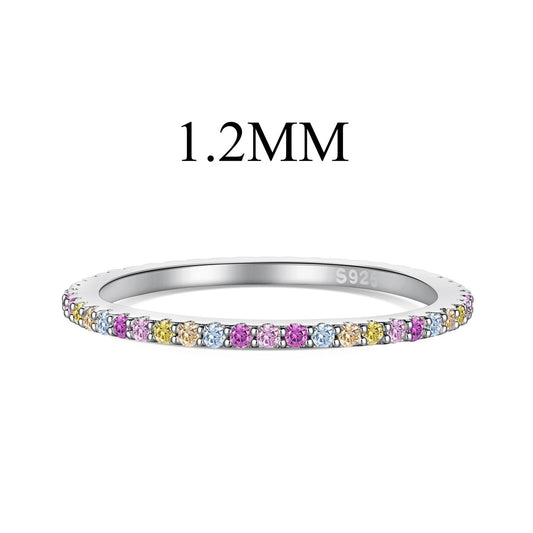 [Joyas Kincade] Anillo de tenis con corte redondo, colorido y ornamentado