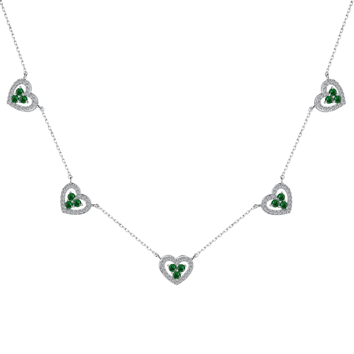 [Kincade Jewelrys] Collier scintillant à cinq cœurs