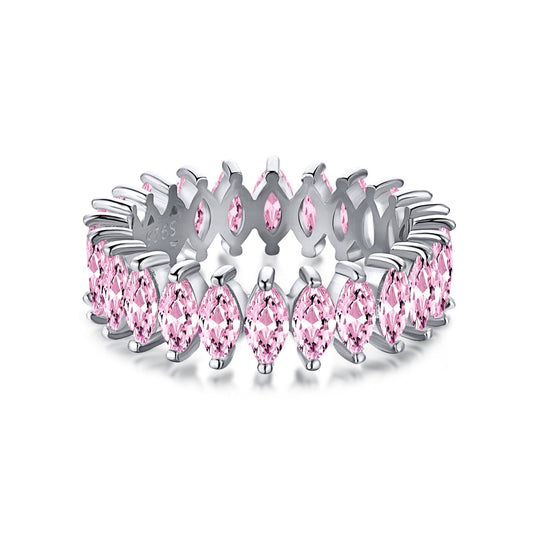 [Joyas Kincade]Precioso anillo de tenis con corte marquesa