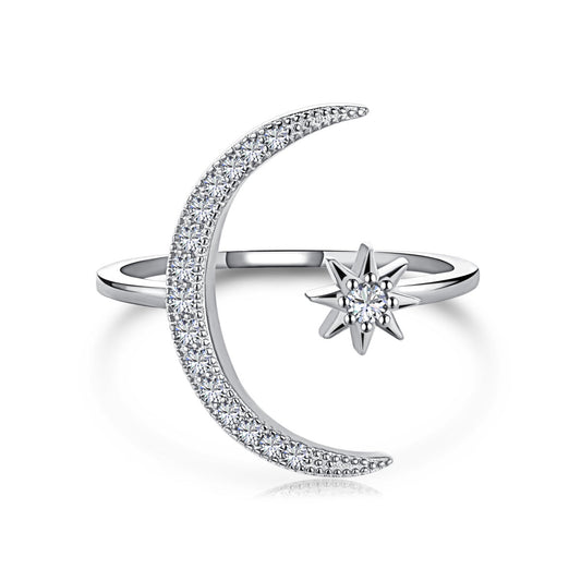 [Joyas Kincade] Anillo de luna y estrella de la eternidad