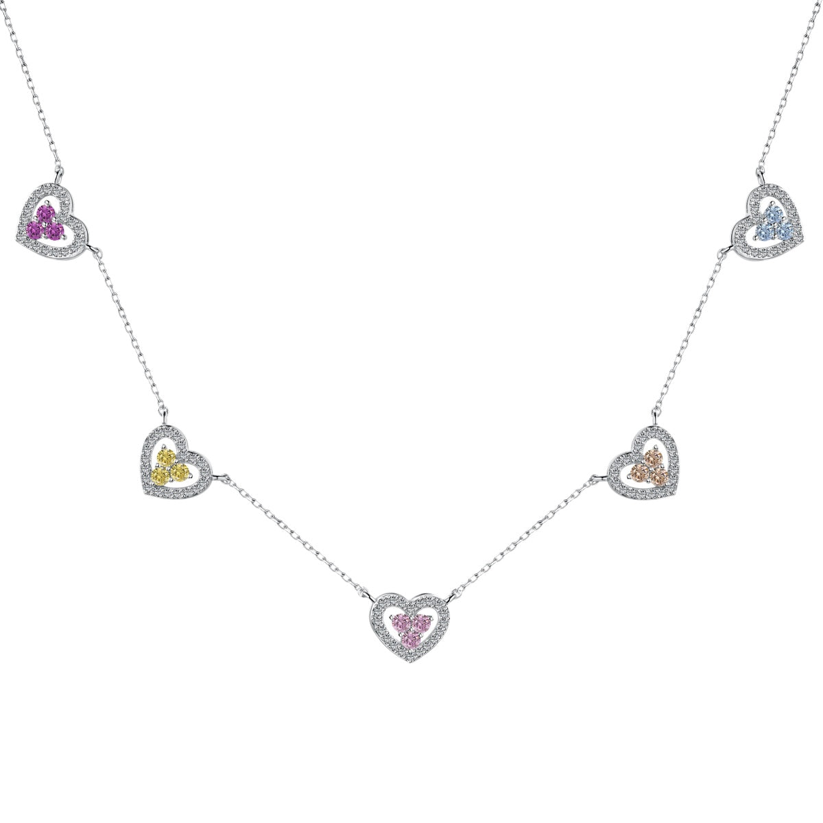 [Kincade Jewelrys] Collier scintillant à cinq cœurs
