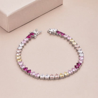 [Kincade Jewelrys] Bracelet romantique luxueux en forme de cœur coloré