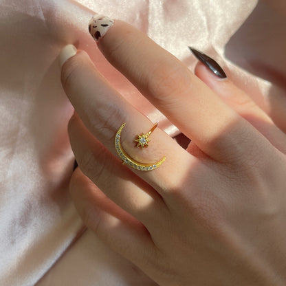 [Kincade Jewelrys]Eternity Moon & Star Ring