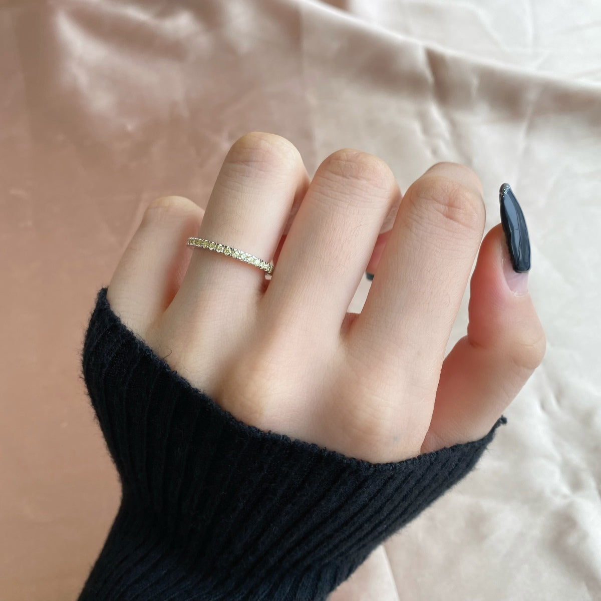 [Kincade Jewelrys]Delicate Sparkling Round Cut Daily Ring