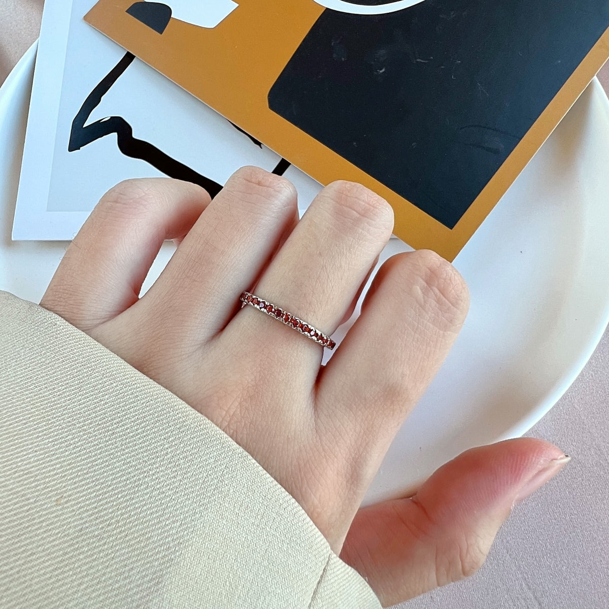 [Kincade Jewelrys]Delicate Sparkling Round Cut Daily Ring