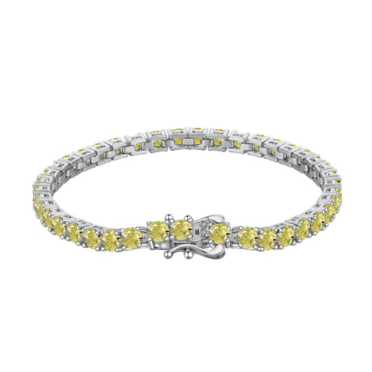 [Joyas Kincade] Pulsera de tenis con corte redondo deslumbrante y ornamentada