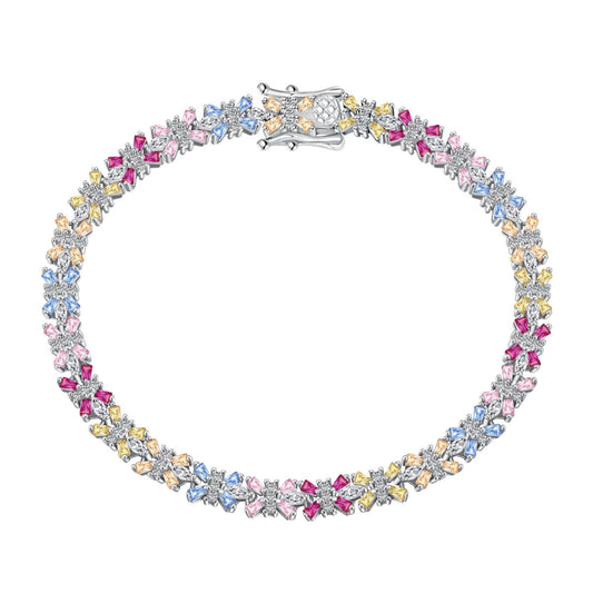 [Joyas Kincade] Pulsera de fiesta con corte esmeralda de colores radiantes