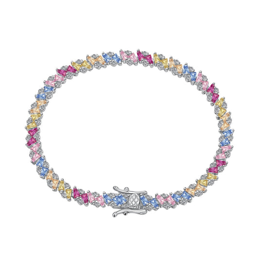 [Joyas Kincade]Pulsera de fiesta adornada con brillantes y múltiples cortes