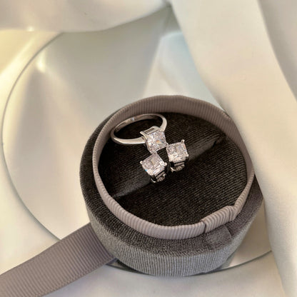 [Kincade Jewelry] Boucles d'oreilles de mariage taille princesse radiante de 1,0 carat