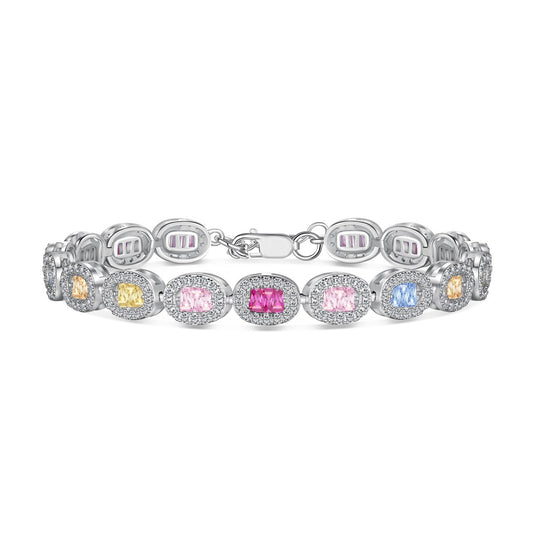 [Joyas Kincade] Exquisita pulsera de corte esmeralda ornamentado para uso diario