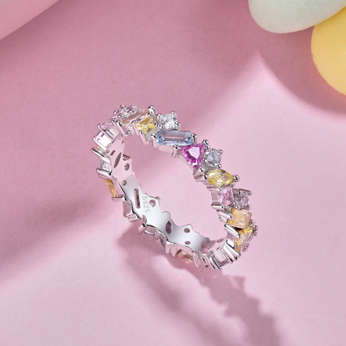[Kincade Jewelrys]Dazzling Polychromatic Multi cut Daily Ring
