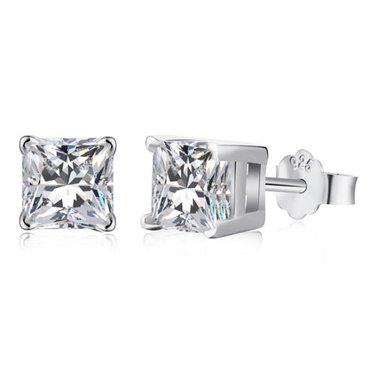 [Kincade Jewelry] Boucles d'oreilles de mariage taille princesse radiante de 1,0 carat