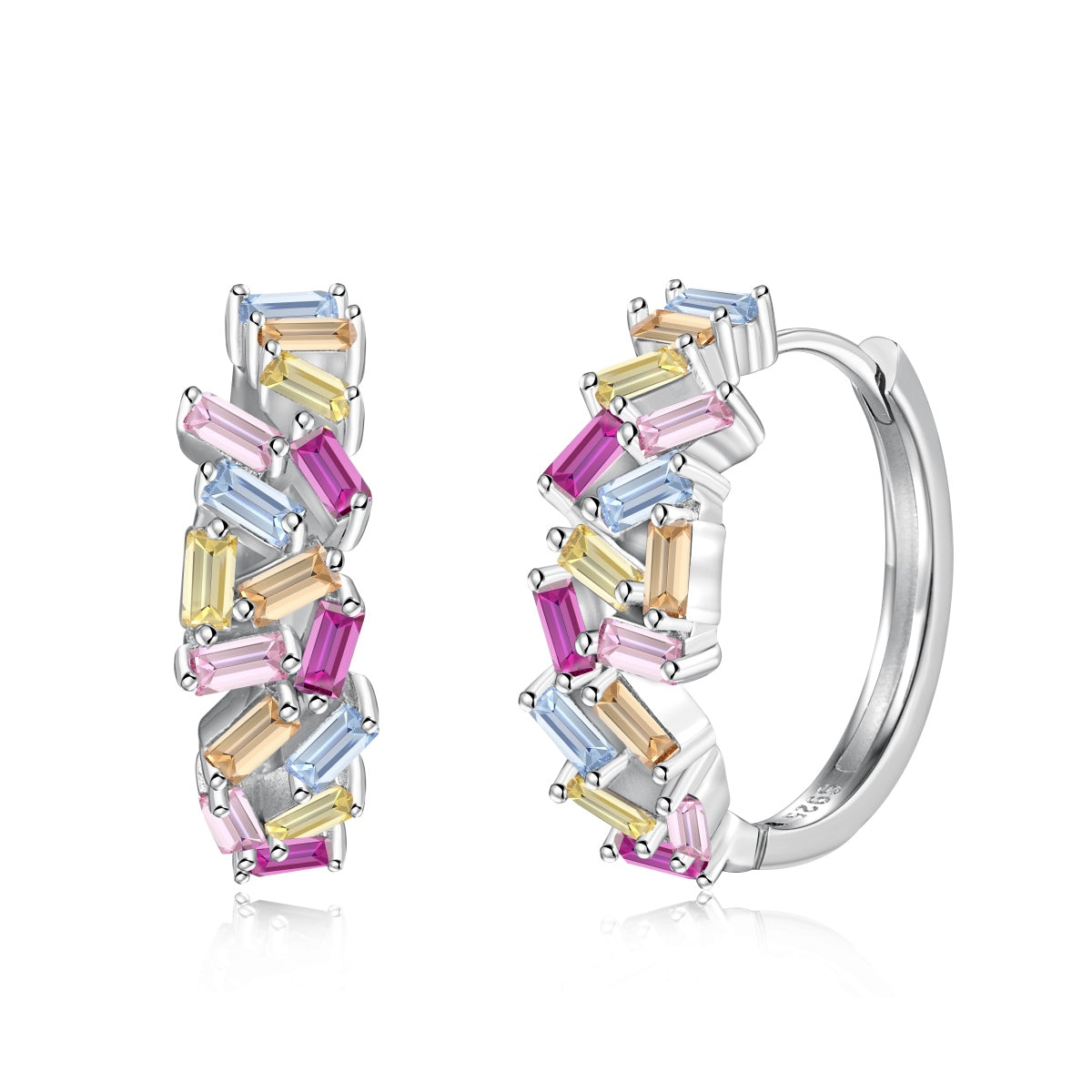 [Kincade Jewelry] Boucles d'oreilles éblouissantes et colorées en émeraude taille quotidienne