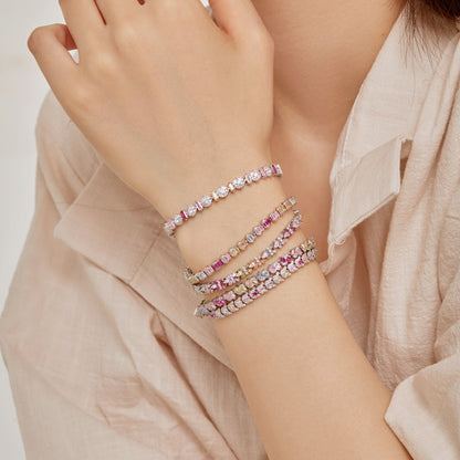 [Kincade Jewelrys]Delicate Colorful Emerald Cut Party Bracelet