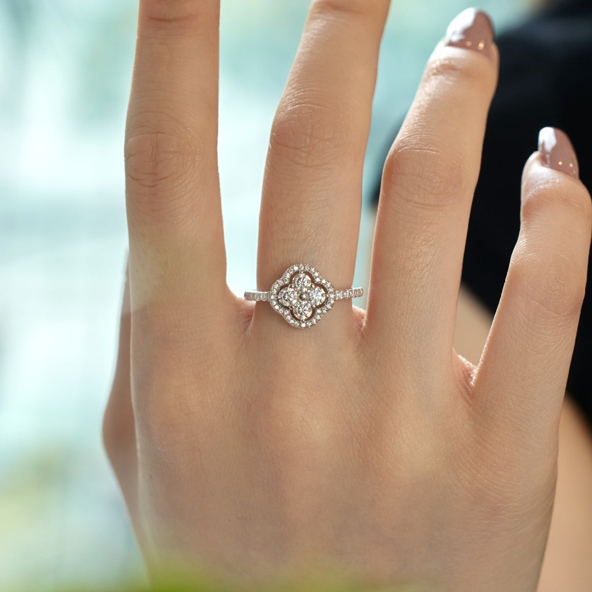 [Kincade Jewelrys] Bague à motif de trèfle à quatre feuilles