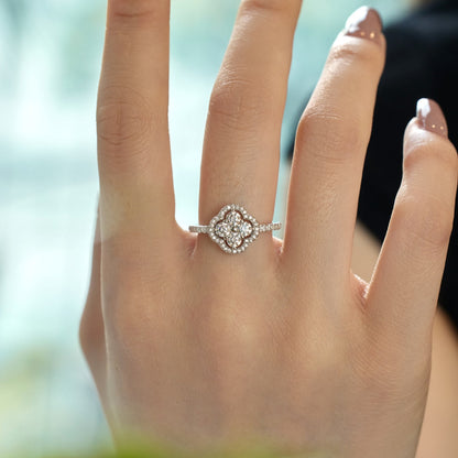 [Kincade Jewelrys] Bague à motif de trèfle à quatre feuilles