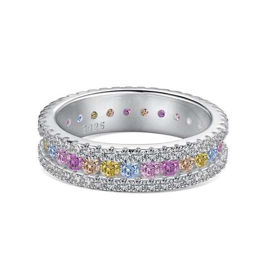 [Joyas Kincade] Anillo diario delicado y colorido con corte redondo