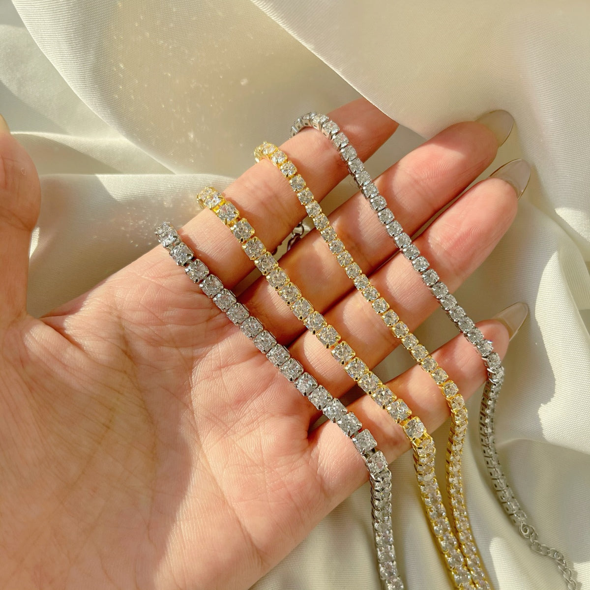 [Kincade Jewelrys] Bracelet tennis taille princesse scintillant et radieux