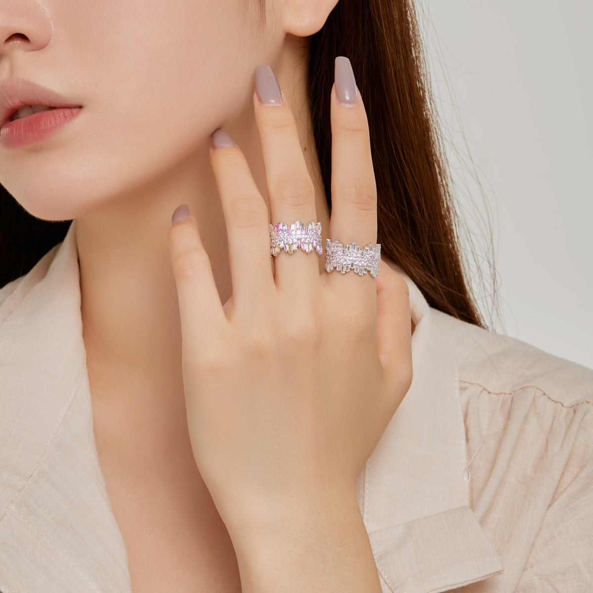 [Kincade Jewelrys]Luxurious Colorful Radiant Cut Daily Ring