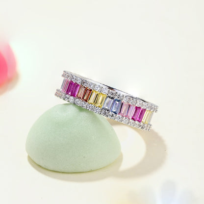 [Kincade Jewelry] Bague quotidienne délicate en émeraude kaléidoscopique
