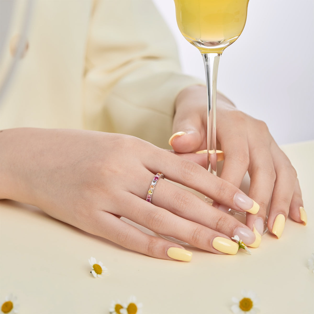 [Kincade Jewelry] Bague tennis ronde brillante et éblouissante