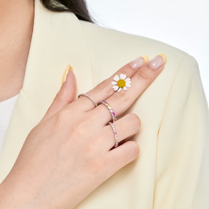[Kincade Jewelry] Bague tennis ronde brillante et éblouissante