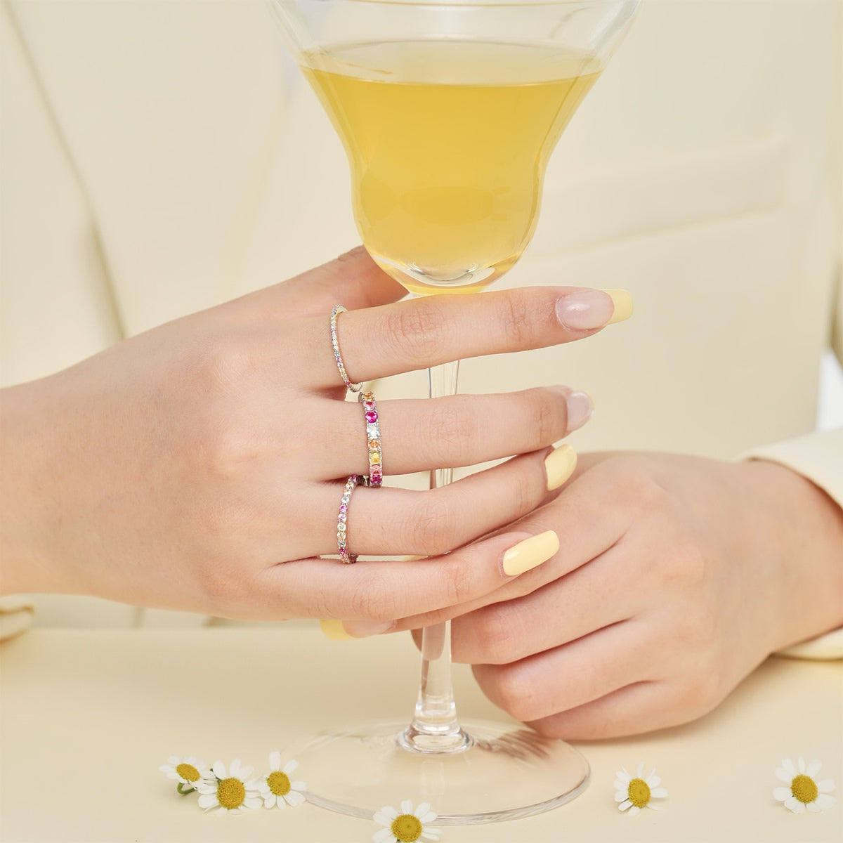 [Kincade Jewelry] Bague tennis ronde brillante et éblouissante