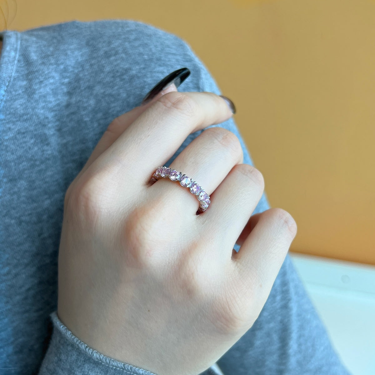 [Kincade Jewelrys]Eternity Round Cut Tennis Ring