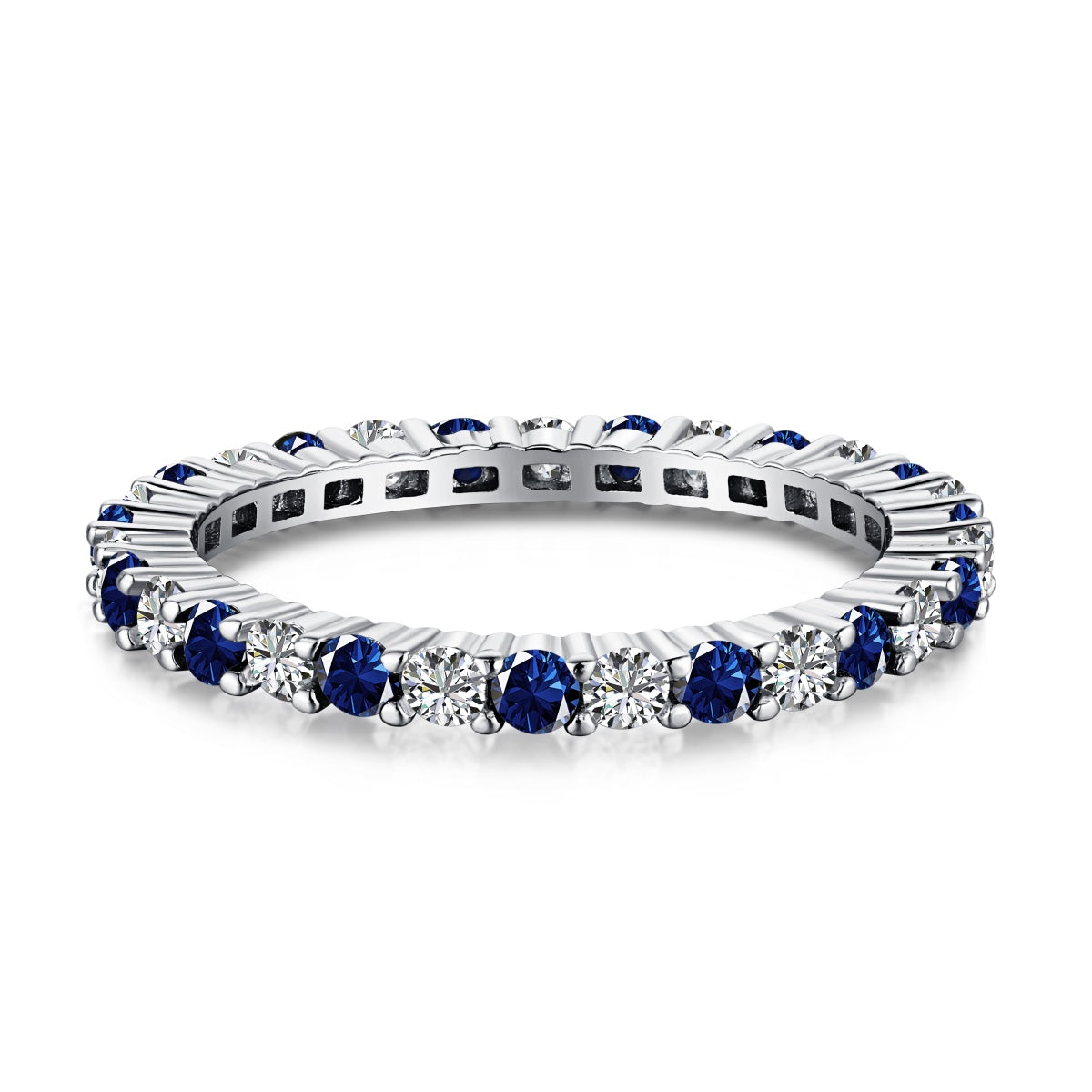 [Kincade Jewelry] Superbe bague tennis ronde colorée