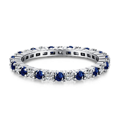 [Kincade Jewelry] Superbe bague tennis ronde colorée