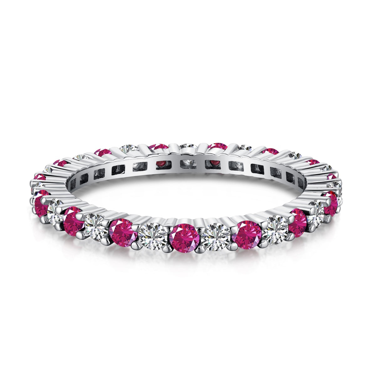 [Kincade Jewelry] Superbe bague tennis ronde colorée