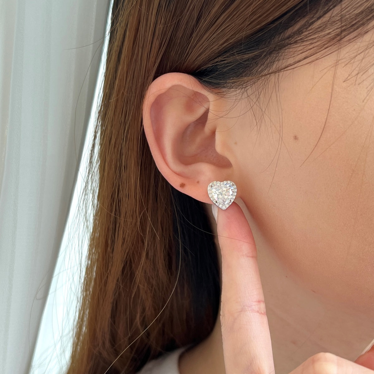 [Kincade Jewelrys]Sparkling Heart Shape Lover Earrings