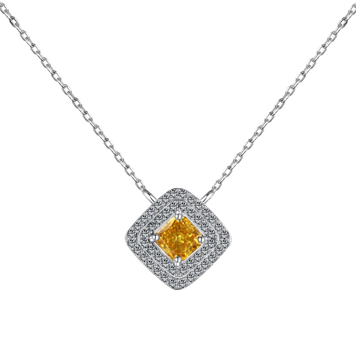 [Kincade Jewelrys] Collier scintillant en taille Asscher