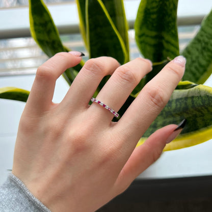 [Kincade Jewelry] Superbe bague tennis ronde colorée