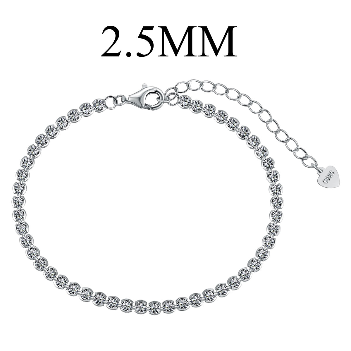 [Kincade Jewelrys] Bracelet quotidien éblouissant à taille ronde scintillante