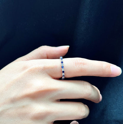 [Kincade Jewelry] Superbe bague tennis ronde colorée