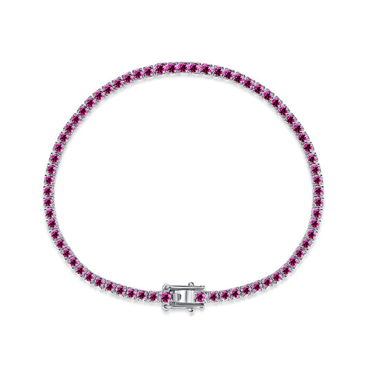 [Joyas Kincade] Pulsera diaria deslumbrante con corte redondo colorido