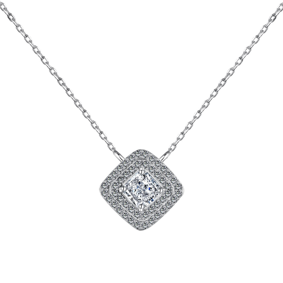 [Kincade Jewelrys] Collier scintillant en taille Asscher