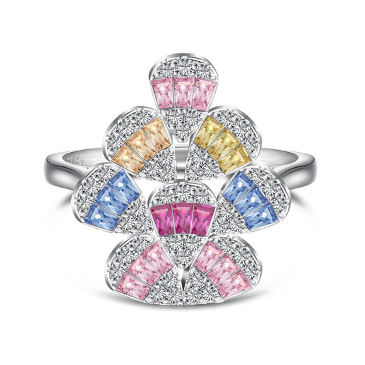 [Kincade Jewelrys] Bague quotidienne scintillante et colorée en forme de goutte d'eau