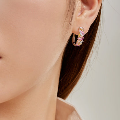 [Kincade Jewelry] Boucles d'oreilles éblouissantes et colorées en émeraude taille quotidienne