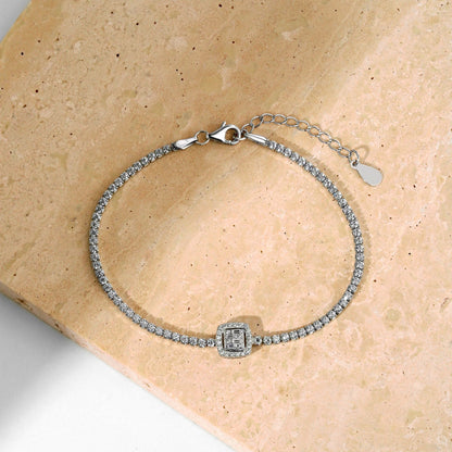 [Kincade Jewelry] Bracelet de banquet luxueux et éblouissant de forme carrée