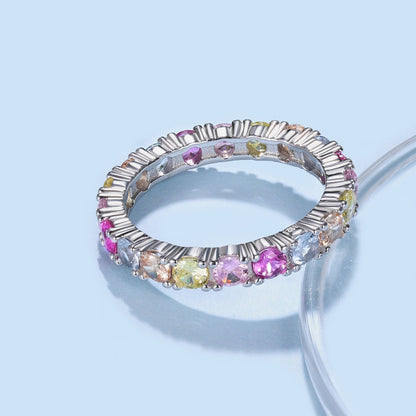 [Kincade Jewelry] Bague tennis ronde brillante et éblouissante