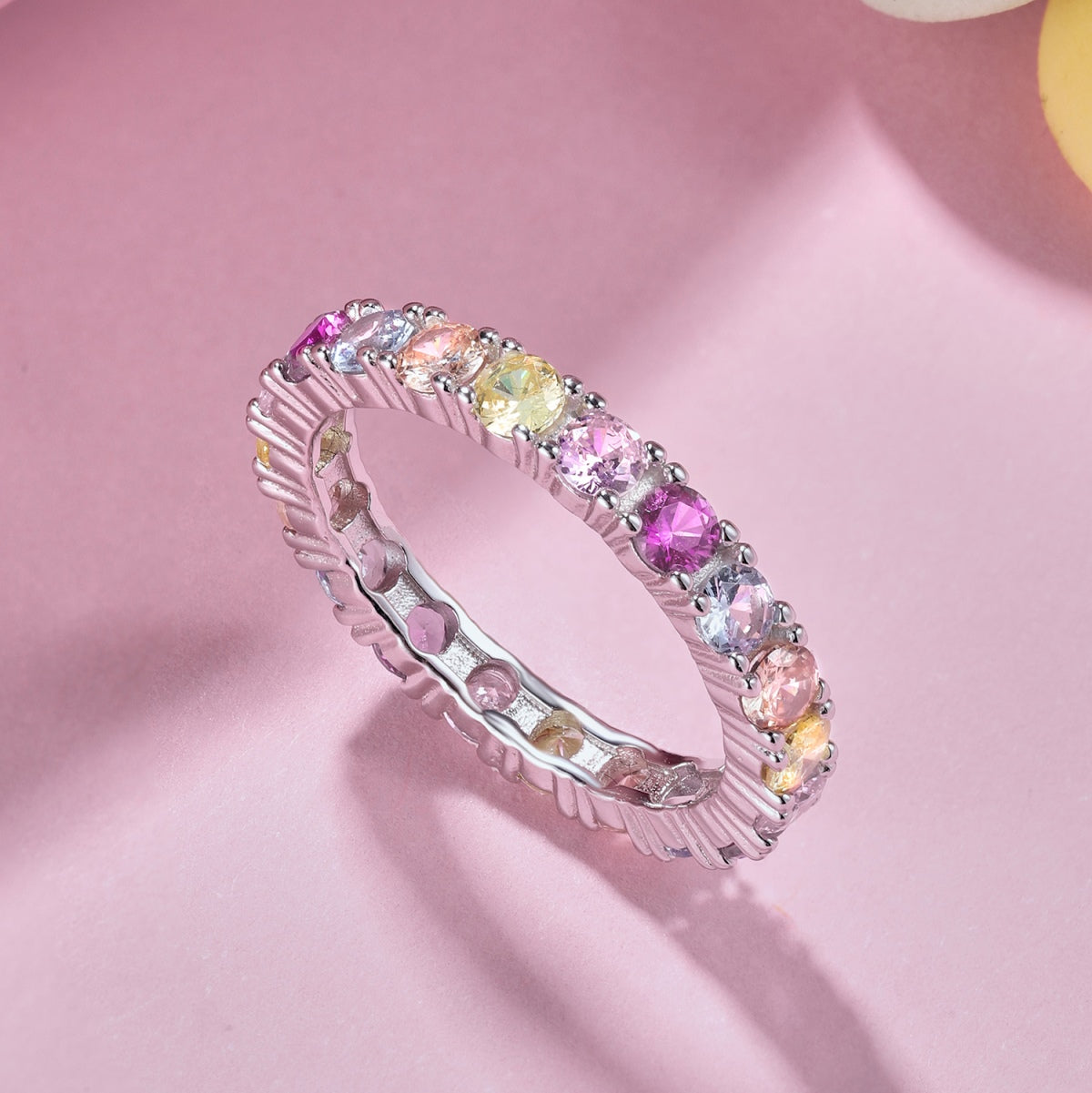 [Kincade Jewelry] Bague tennis ronde brillante et éblouissante