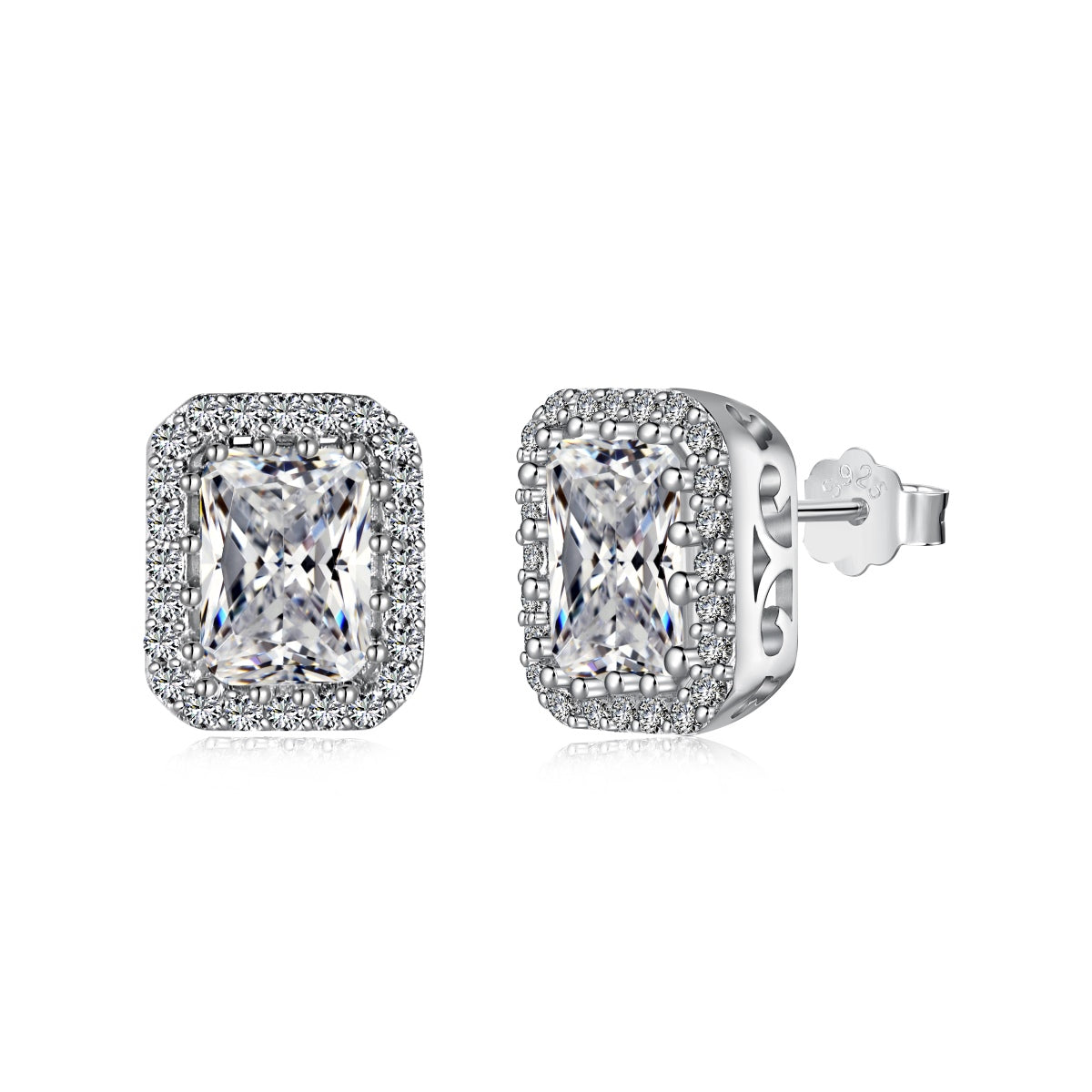 [Kincade Jewelry] Boucles d'oreilles luxueuses et délicates taille émeraude de 1,0 carat