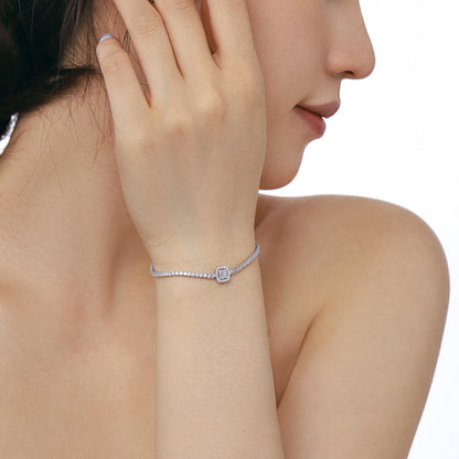 [Kincade Jewelry] Bracelet de banquet luxueux et éblouissant de forme carrée