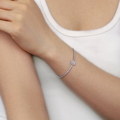 [Kincade Jewelry] Bracelet de banquet luxueux et éblouissant de forme carrée