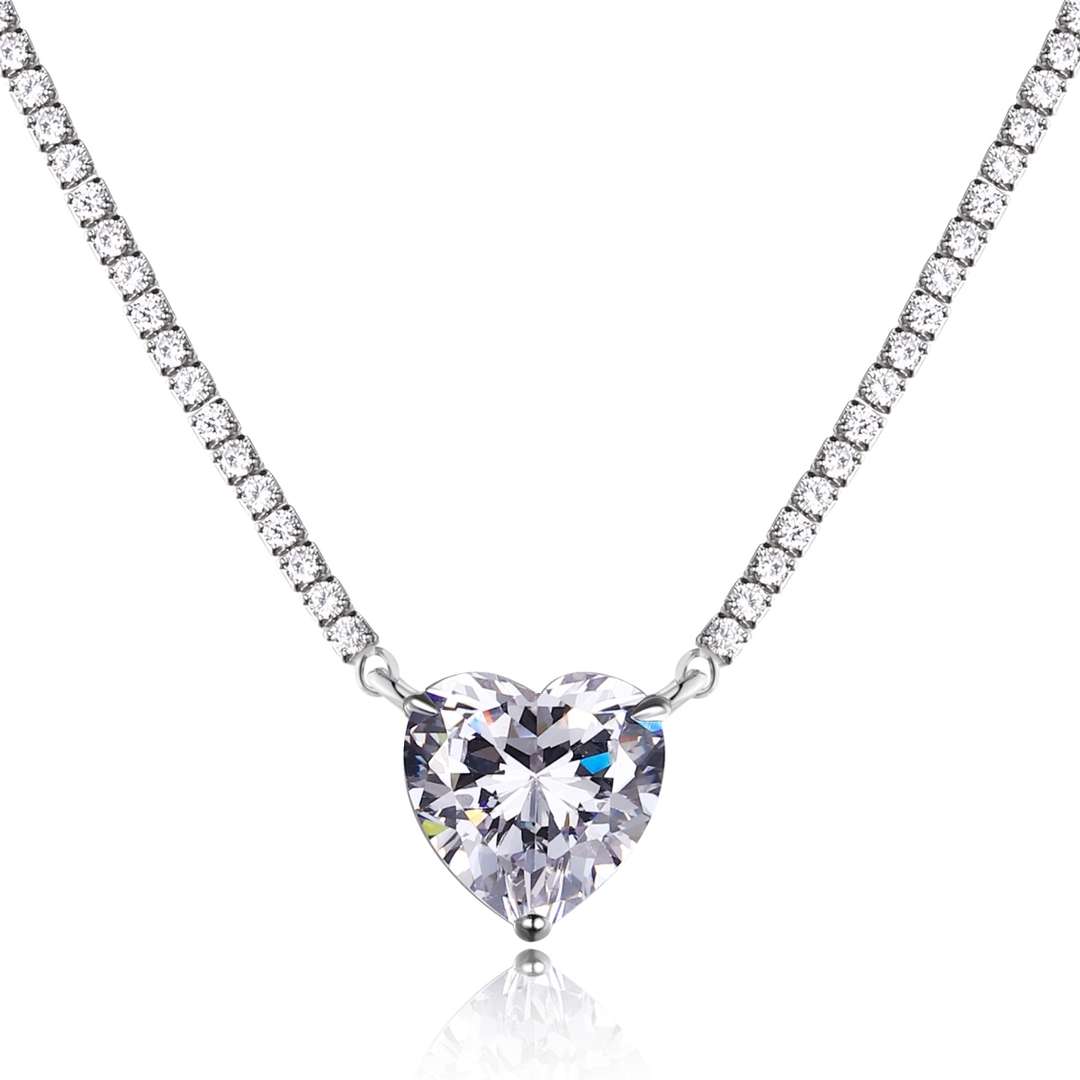 [Kincade Jewelrys] Collier tennis polyvalent et coloré en forme de cœur de 8,0 carats